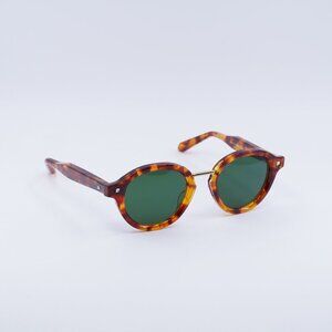 Valentino V-ESSENTIAL-IV VLS-132C Sunglasses Havana Round Frame, Green Lenses